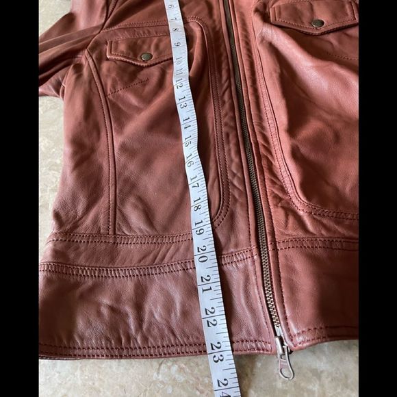 danier Cognac Leather moto Jacket size Small - Picture 11 of 11